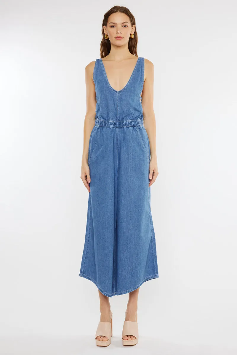 Sandria Cropped Wide Leg Overalls