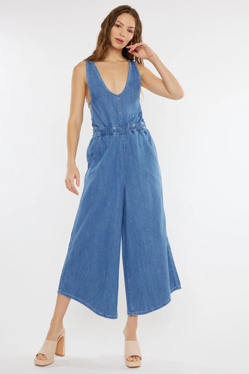 Sandria Cropped Wide Leg Overalls