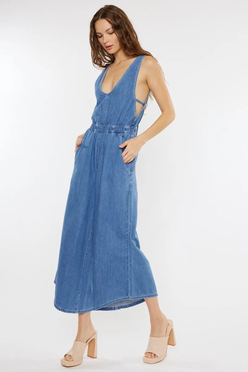 Sandria Cropped Wide Leg Overalls