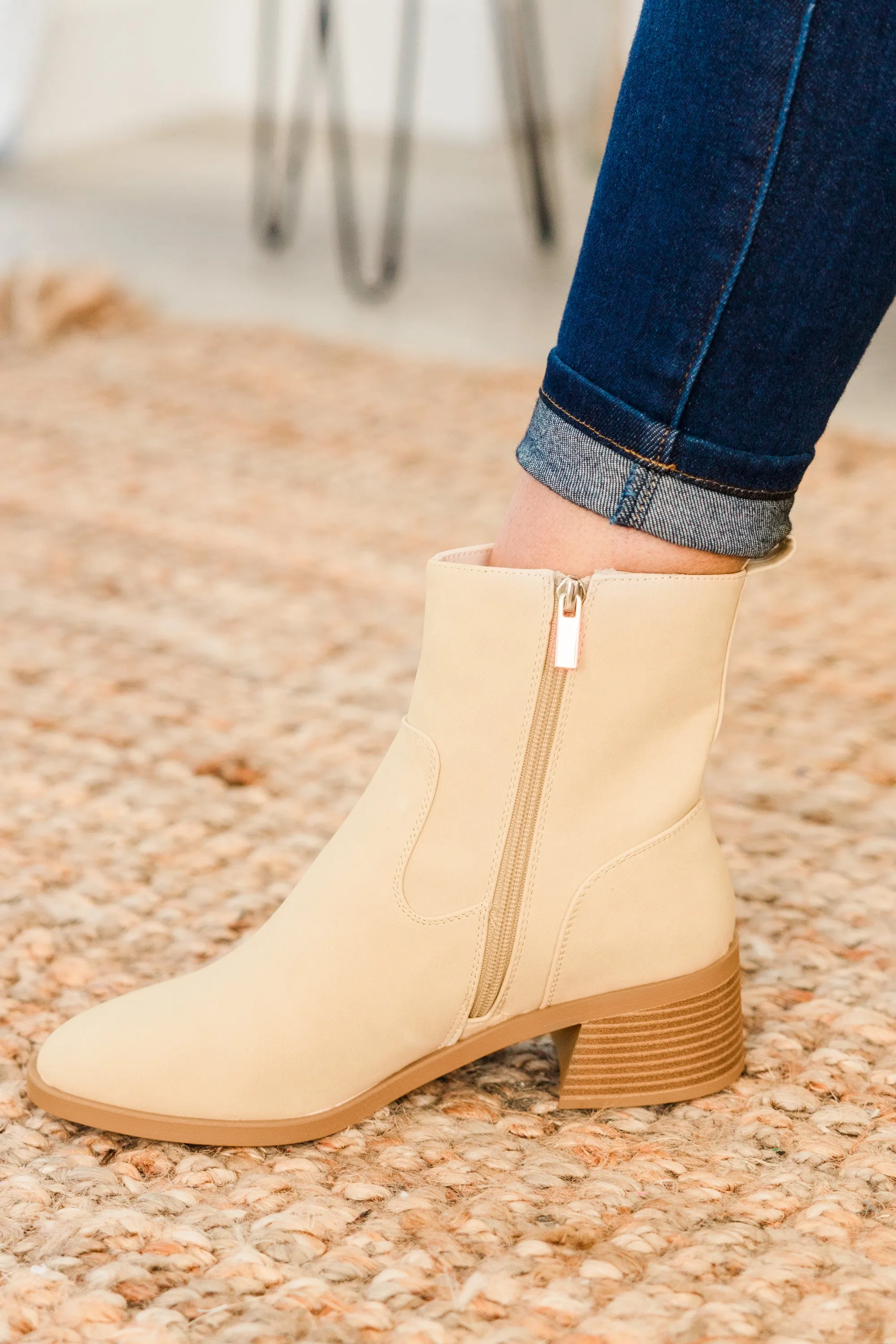 Sapphire Twilight Booties, Beige
