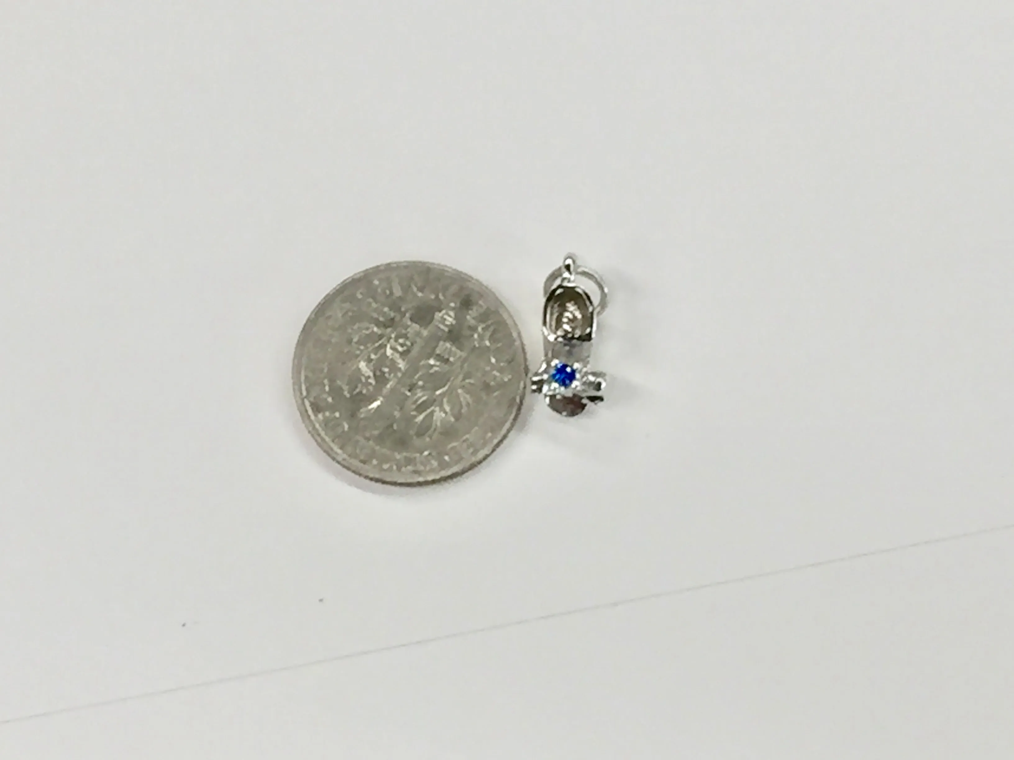 Silver September Baby Booties Charm