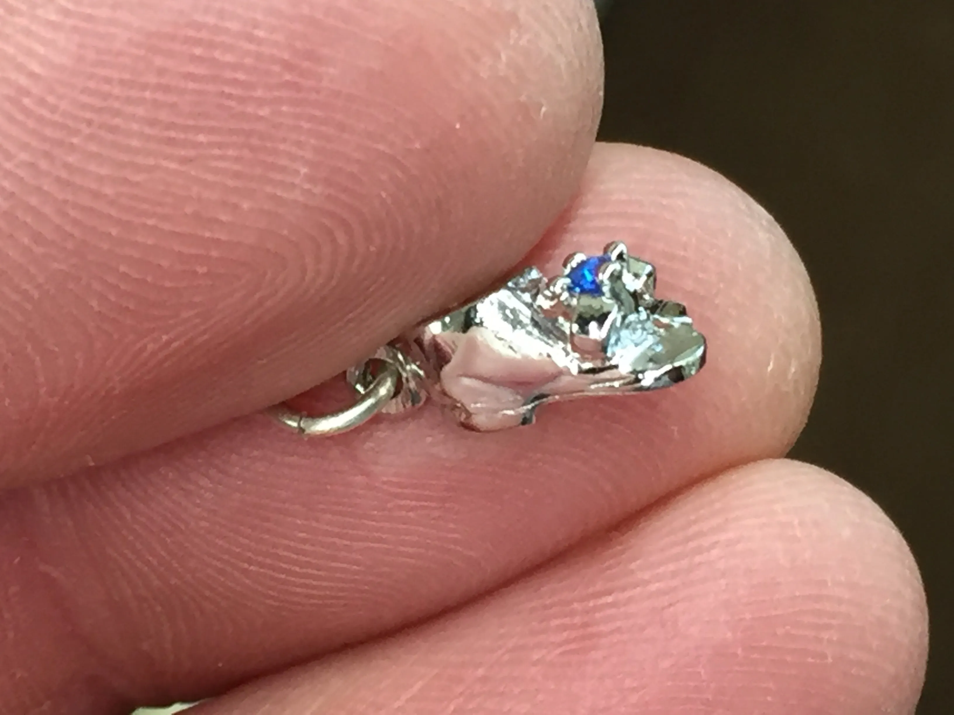 Silver September Baby Booties Charm