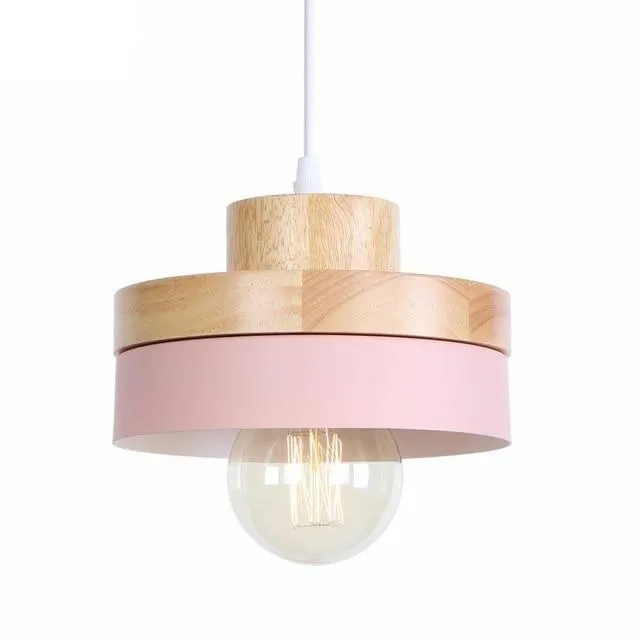 Simple Wood and Iron Nordic Chandelier