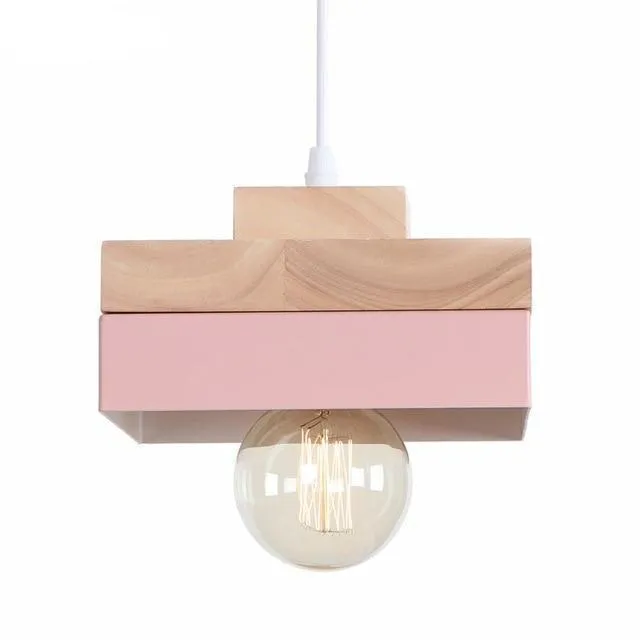 Simple Wood and Iron Nordic Chandelier