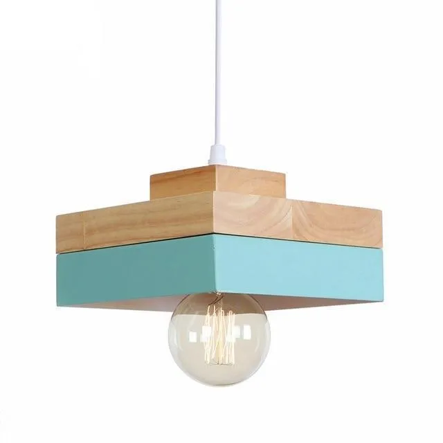 Simple Wood and Iron Nordic Chandelier