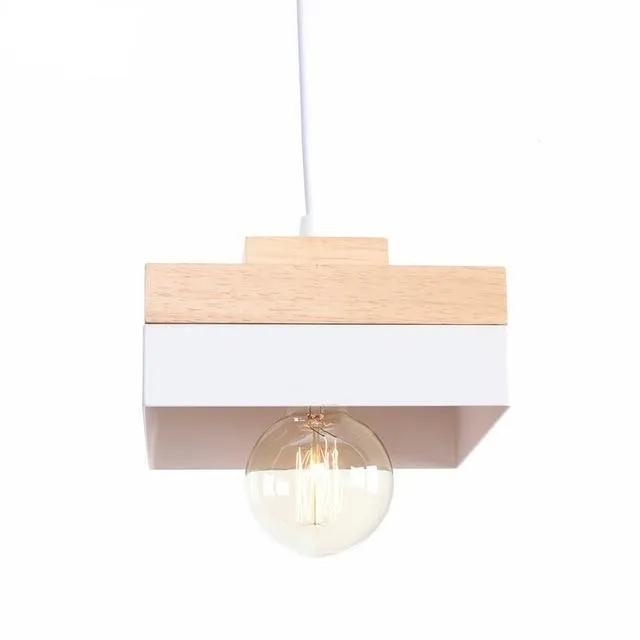 Simple Wood and Iron Nordic Chandelier