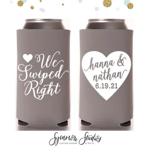 Slim 12oz Wedding Can Cooler #79S - We Swiped Right