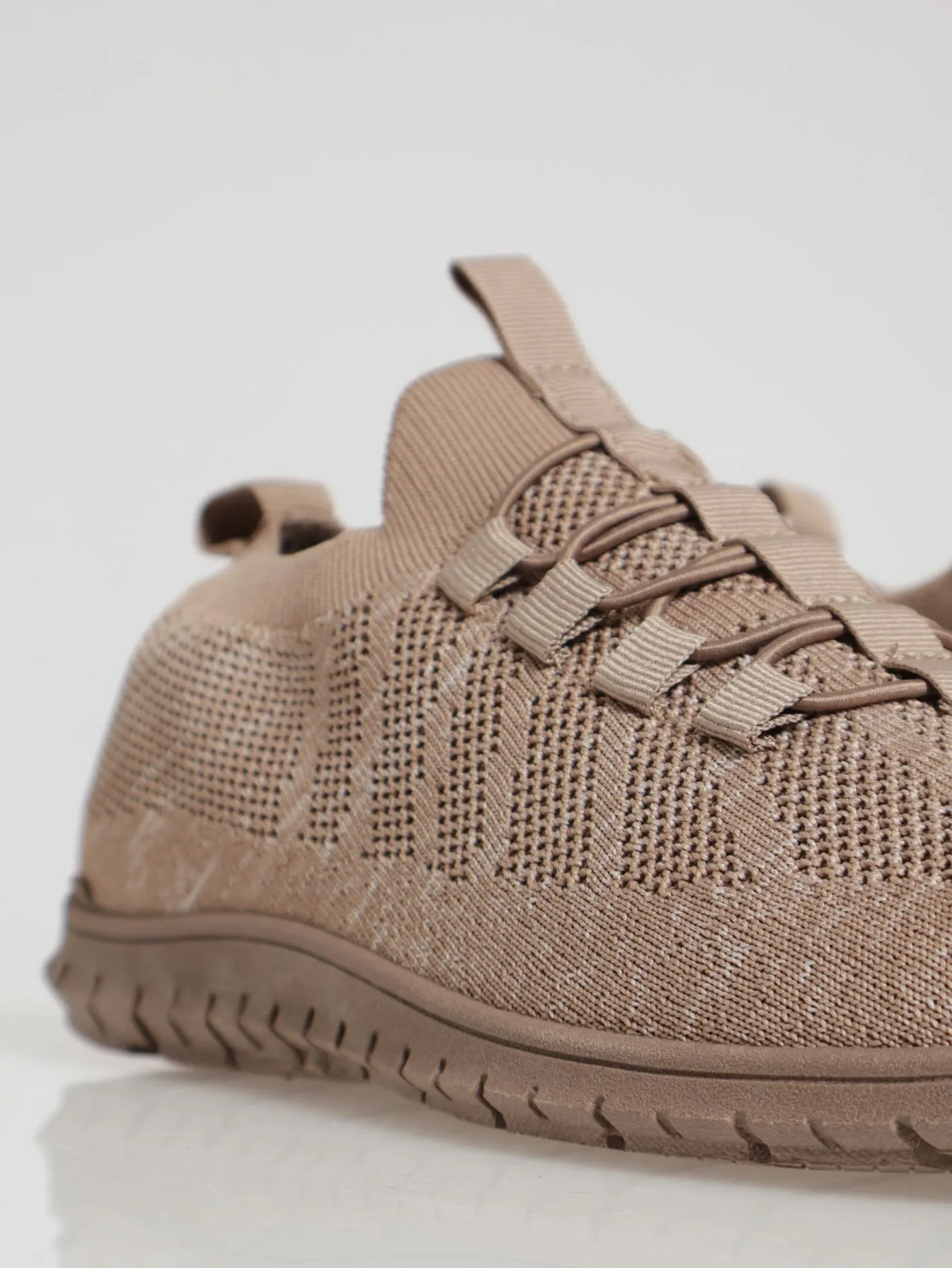 Soft Nansia Knit Lace Up Sneaker - Taupe