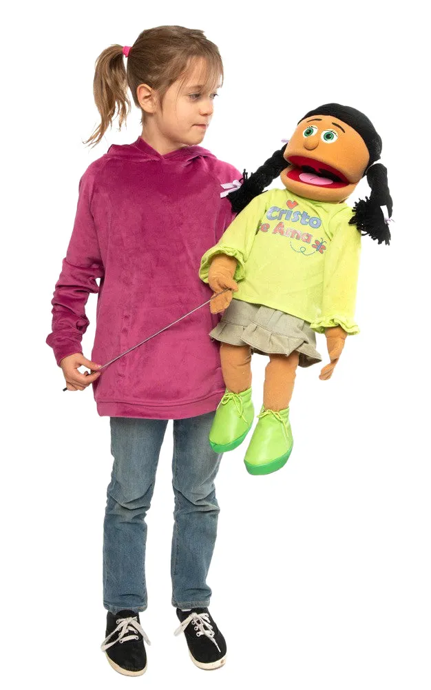 Spanish Christian Girl Puppet, Cristo Te Ama (25")