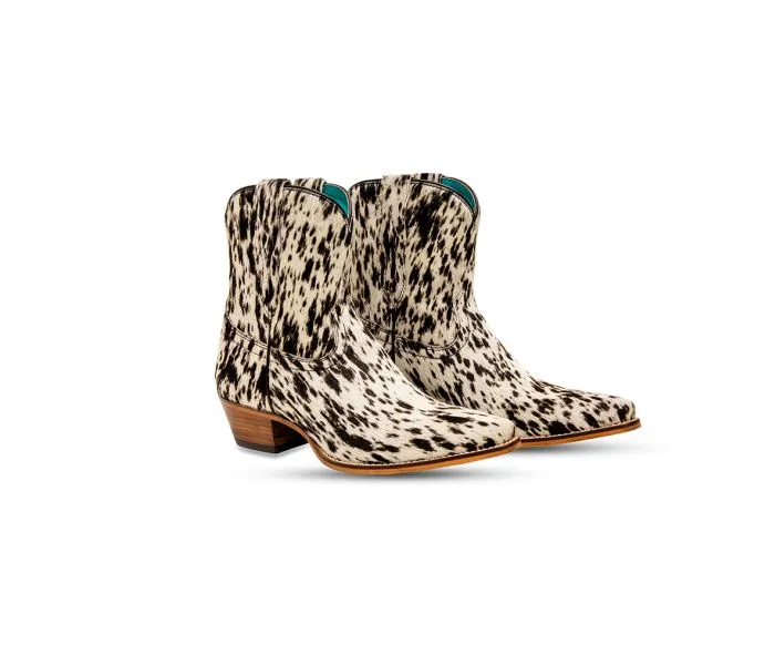 Speckled Cowhide Booties