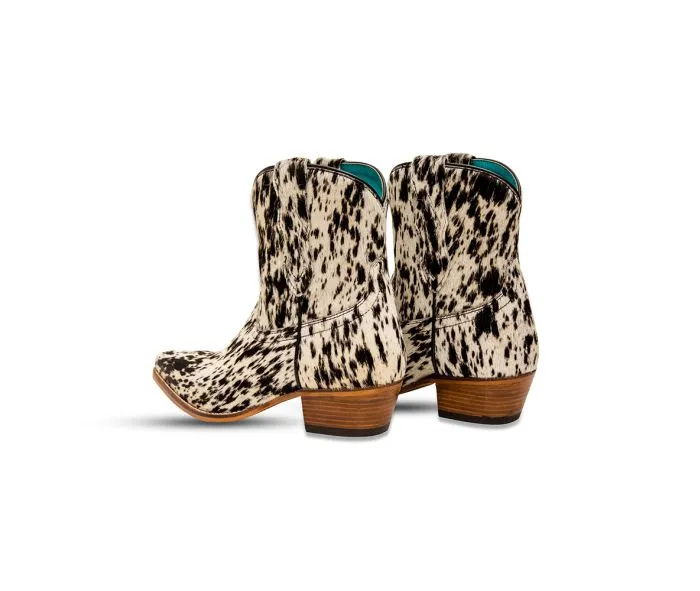 Speckled Cowhide Booties