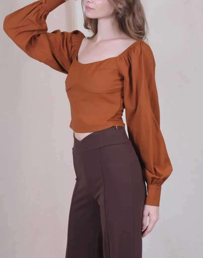 Square Neck Puff Sleeve Top