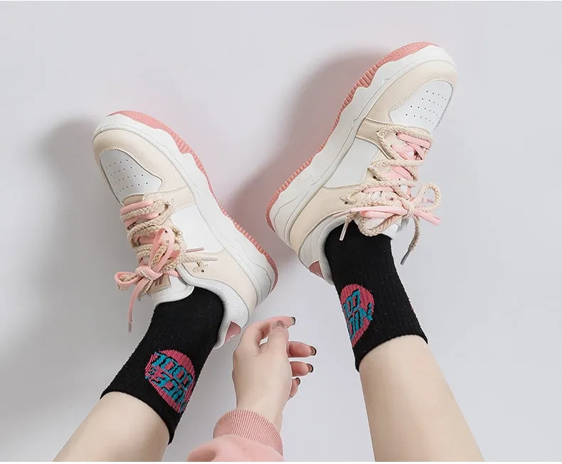 Summer Soft Girl Style Pink All-match Sneakers