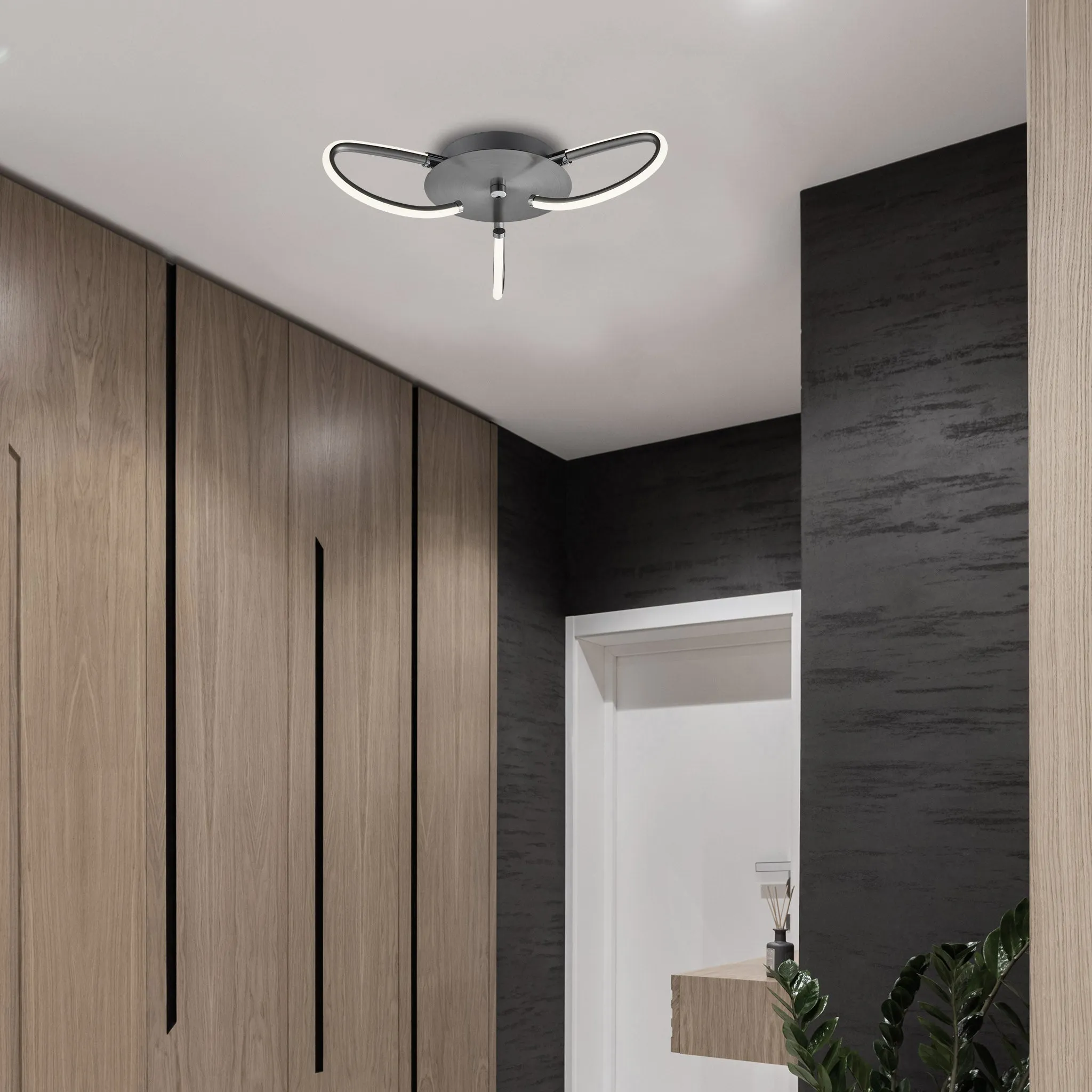 Sutton 35Cm Modern Integrated LED 3 Light Flush Ceiling Light