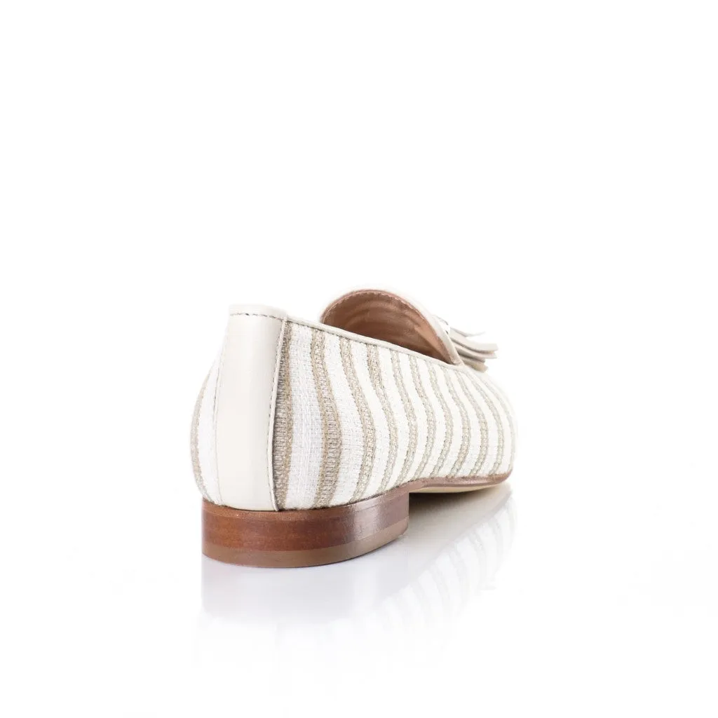 Tan Stripe Smoking Slippers
