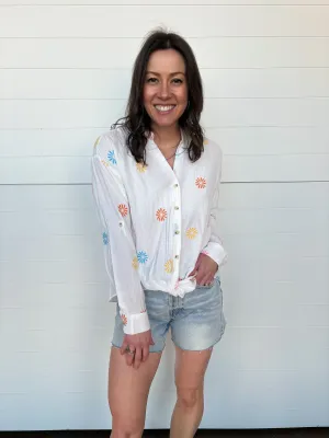 The Amelia Embroidered Button Down Shirt