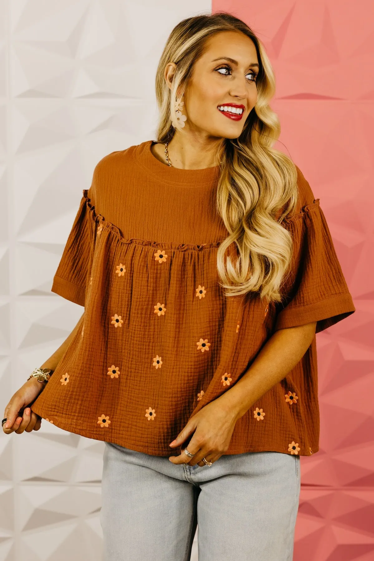 The Bryson Embroidered Babydoll Top