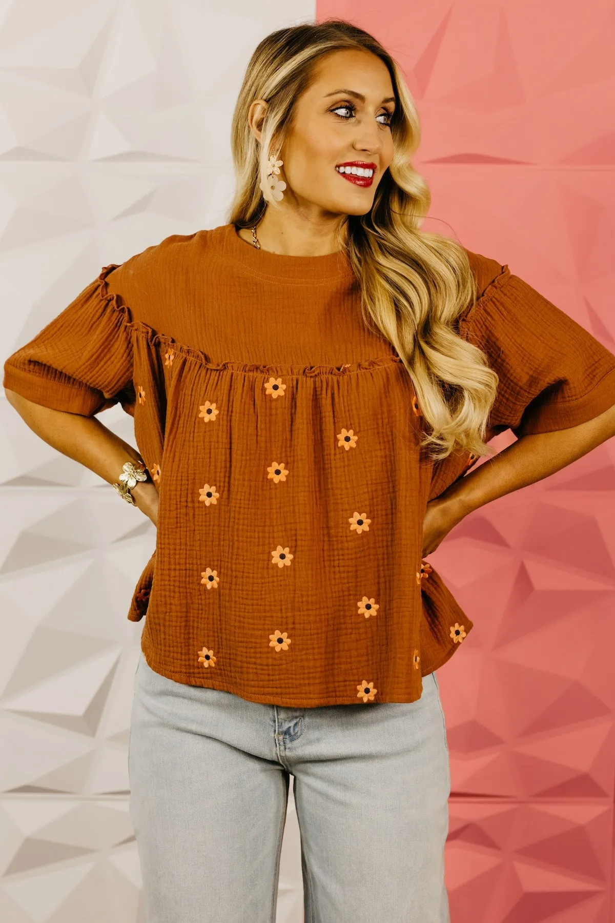 The Bryson Embroidered Babydoll Top