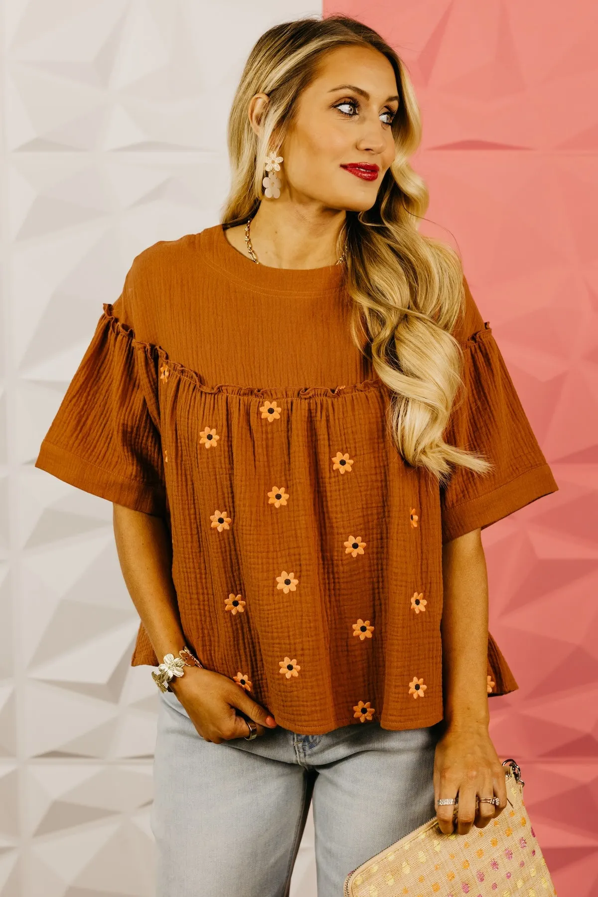 The Bryson Embroidered Babydoll Top