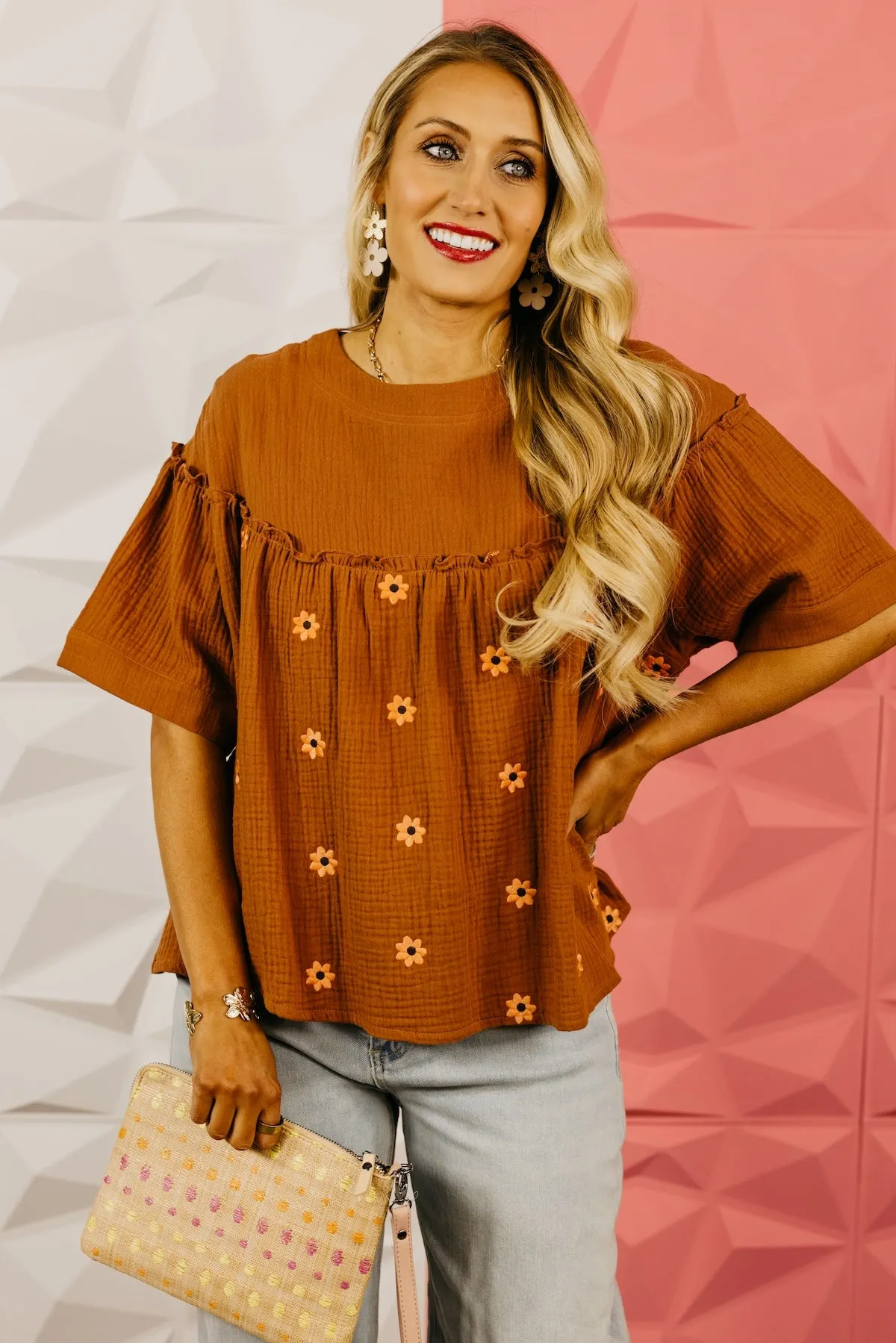 The Bryson Embroidered Babydoll Top