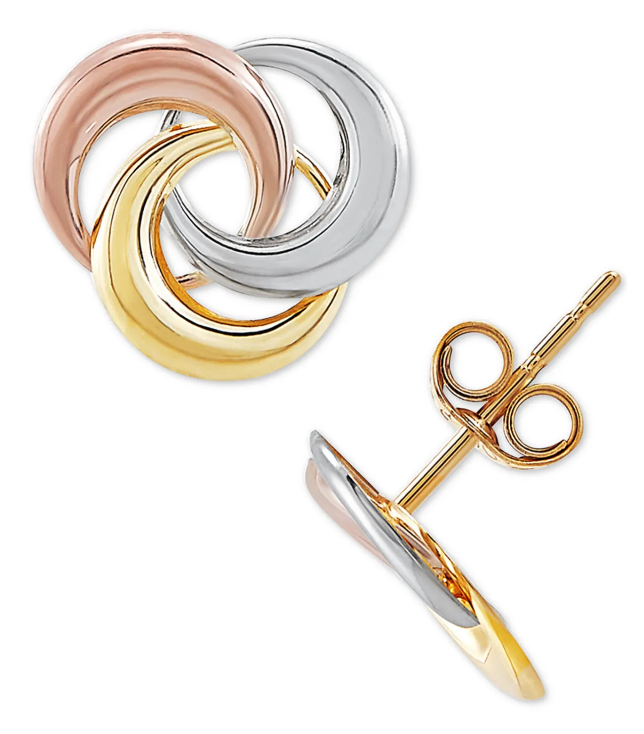 Tricolor Love Knot stud Earring