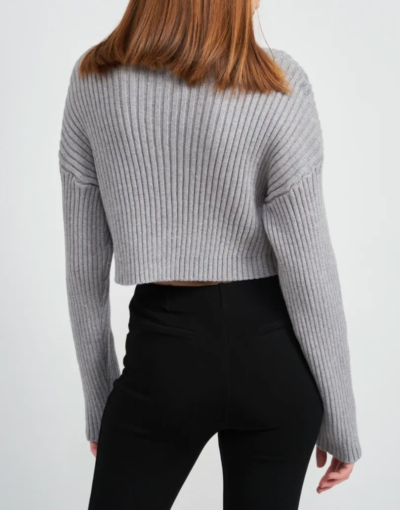 Turtleneck Cropped Knit Sweater