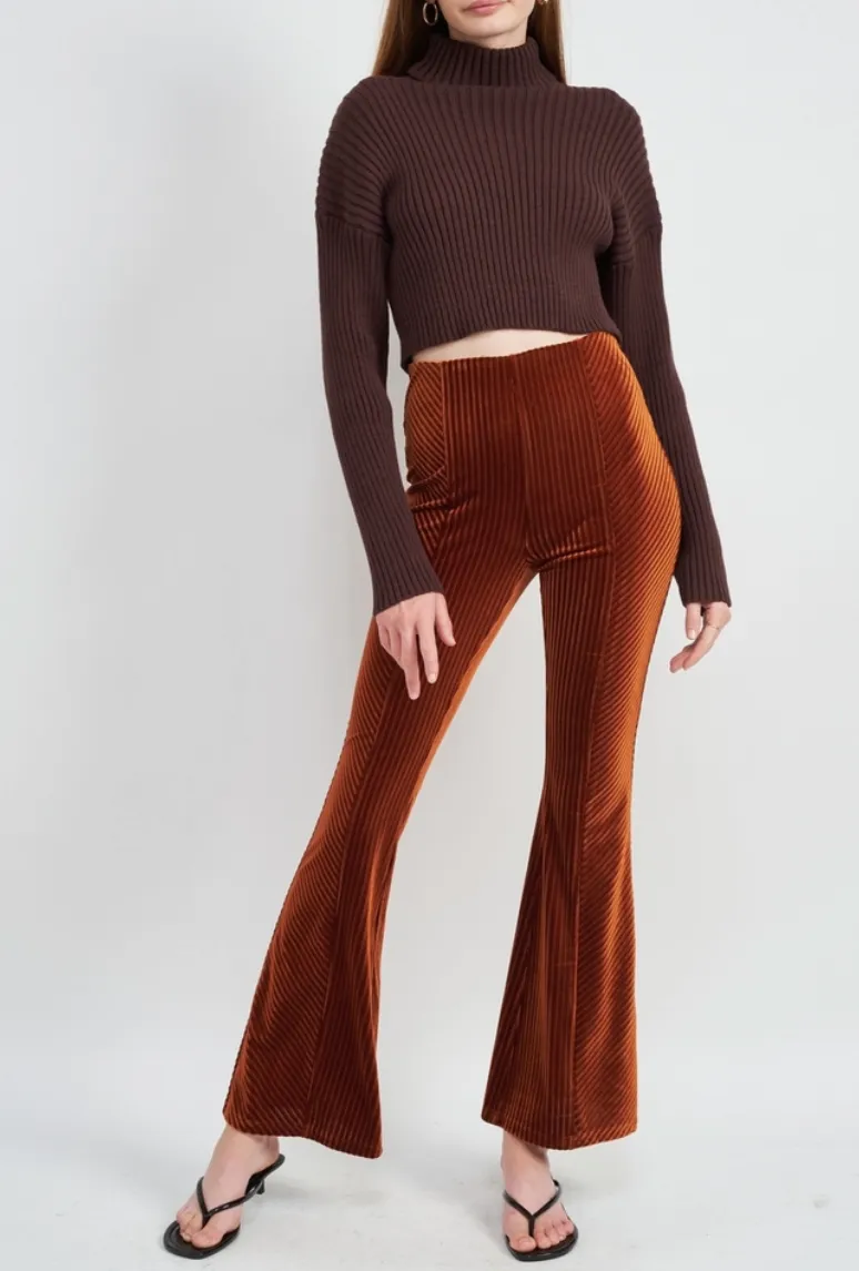 Turtleneck Cropped Knit Sweater