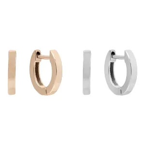 Two-Tone Tiny Ring Huggie Combo Set