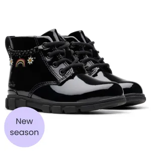 UK 7 Black Patent Evyn Boots