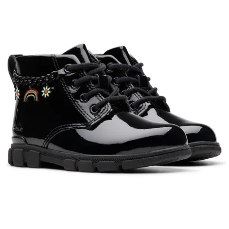 UK 7 Black Patent Evyn Boots