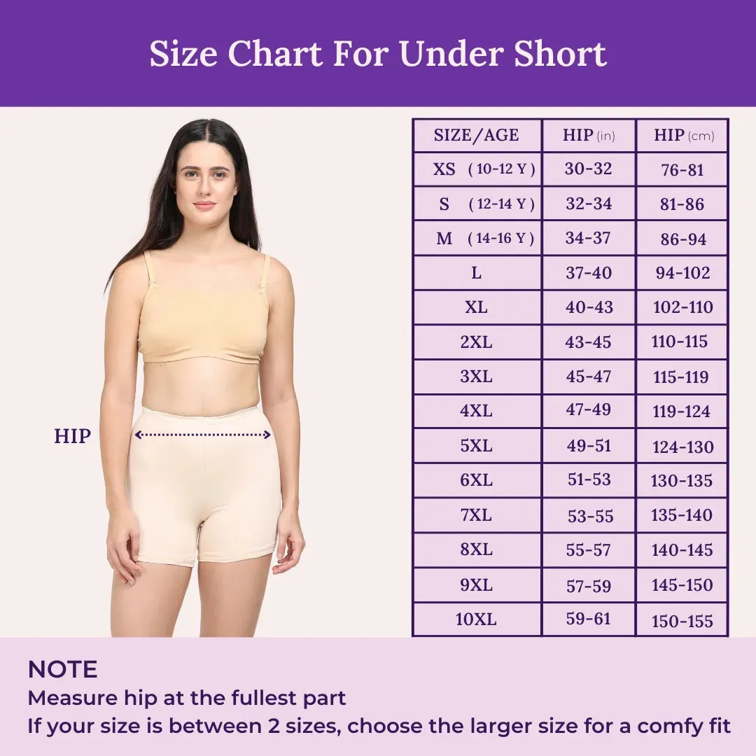 Under Dress Shorts | Full Hip Coverage | Prevents Inner Thigh Chafing