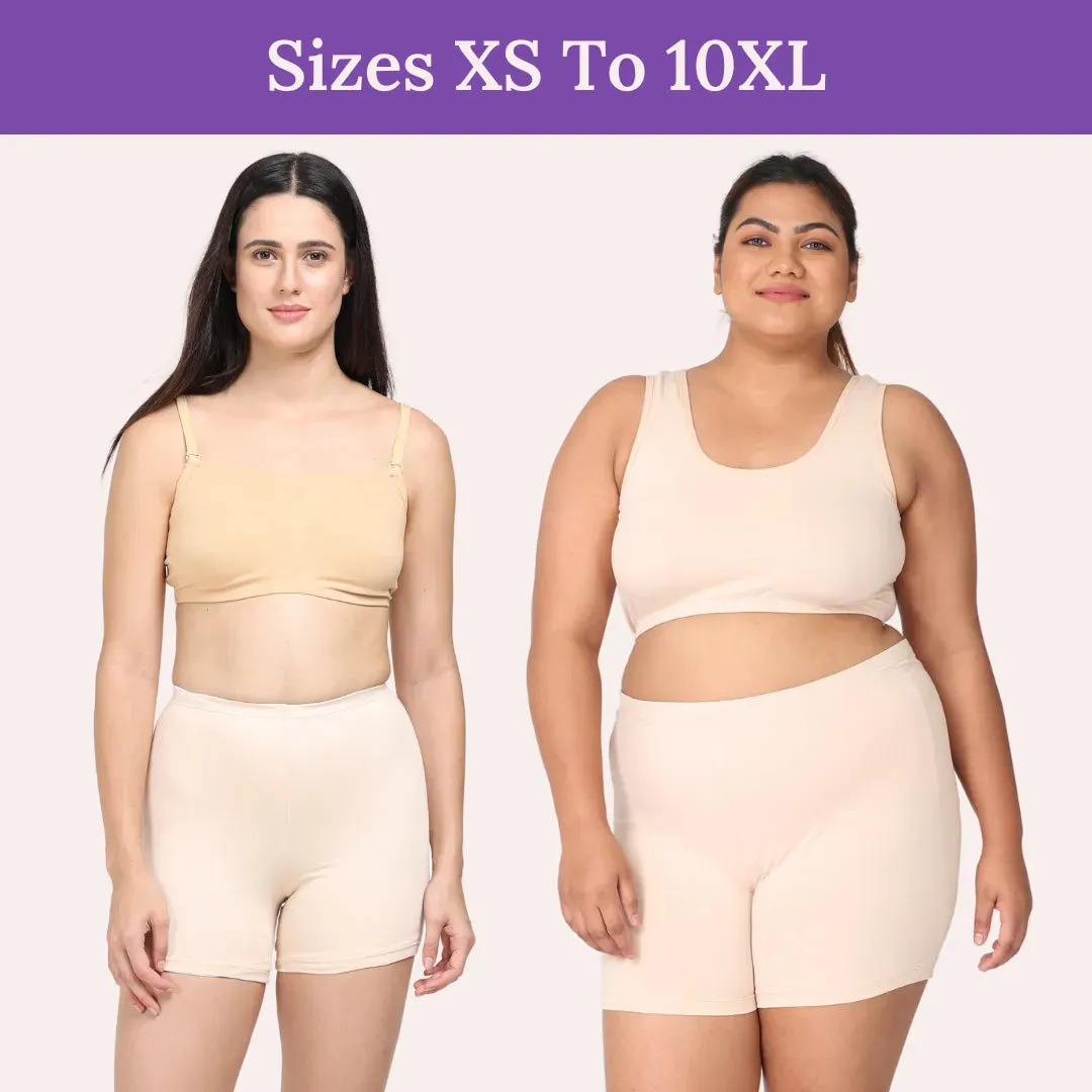 Under Dress Shorts | Full Hip Coverage | Prevents Inner Thigh Chafing