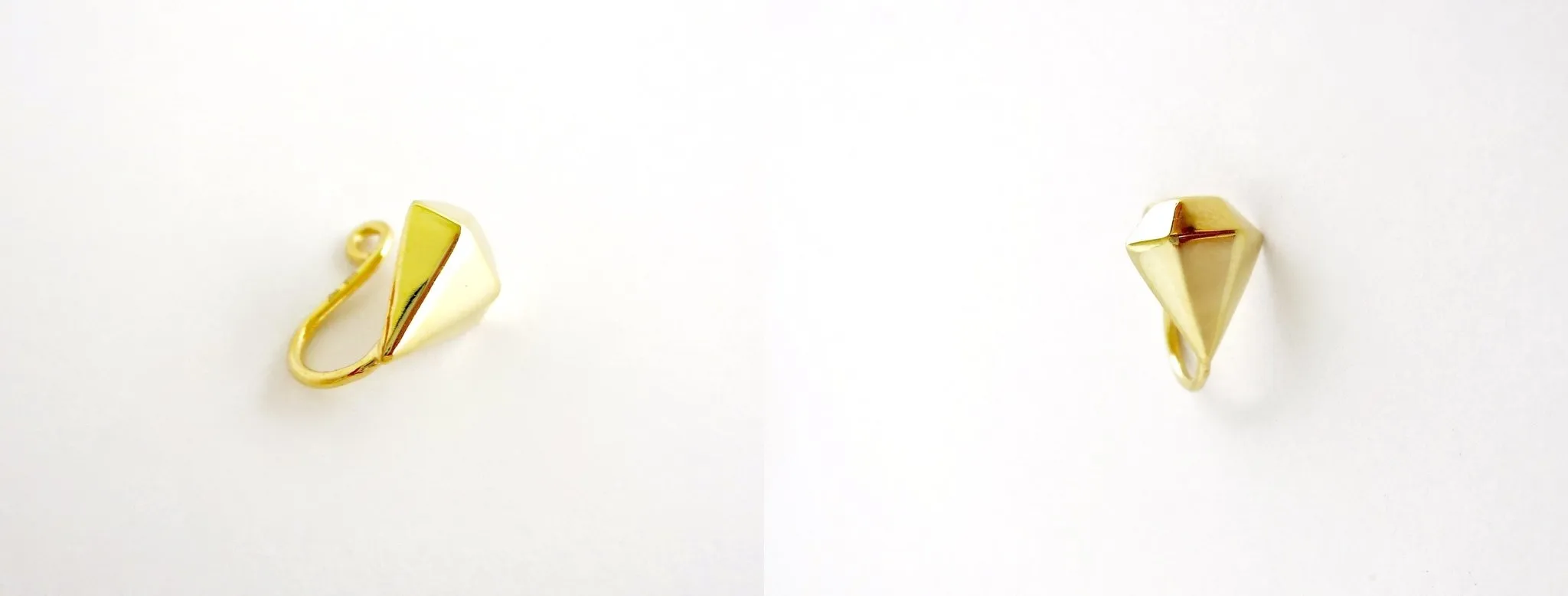 Unique, gold-plated, faceted diamond-shape nose pin