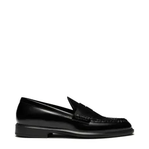 Vendôme Blandine black spazzolato leather loafers