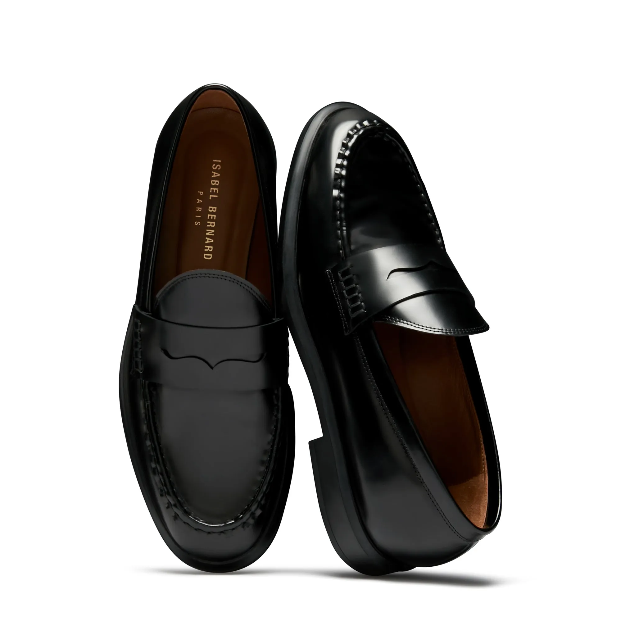 Vendôme Blandine black spazzolato leather loafers
