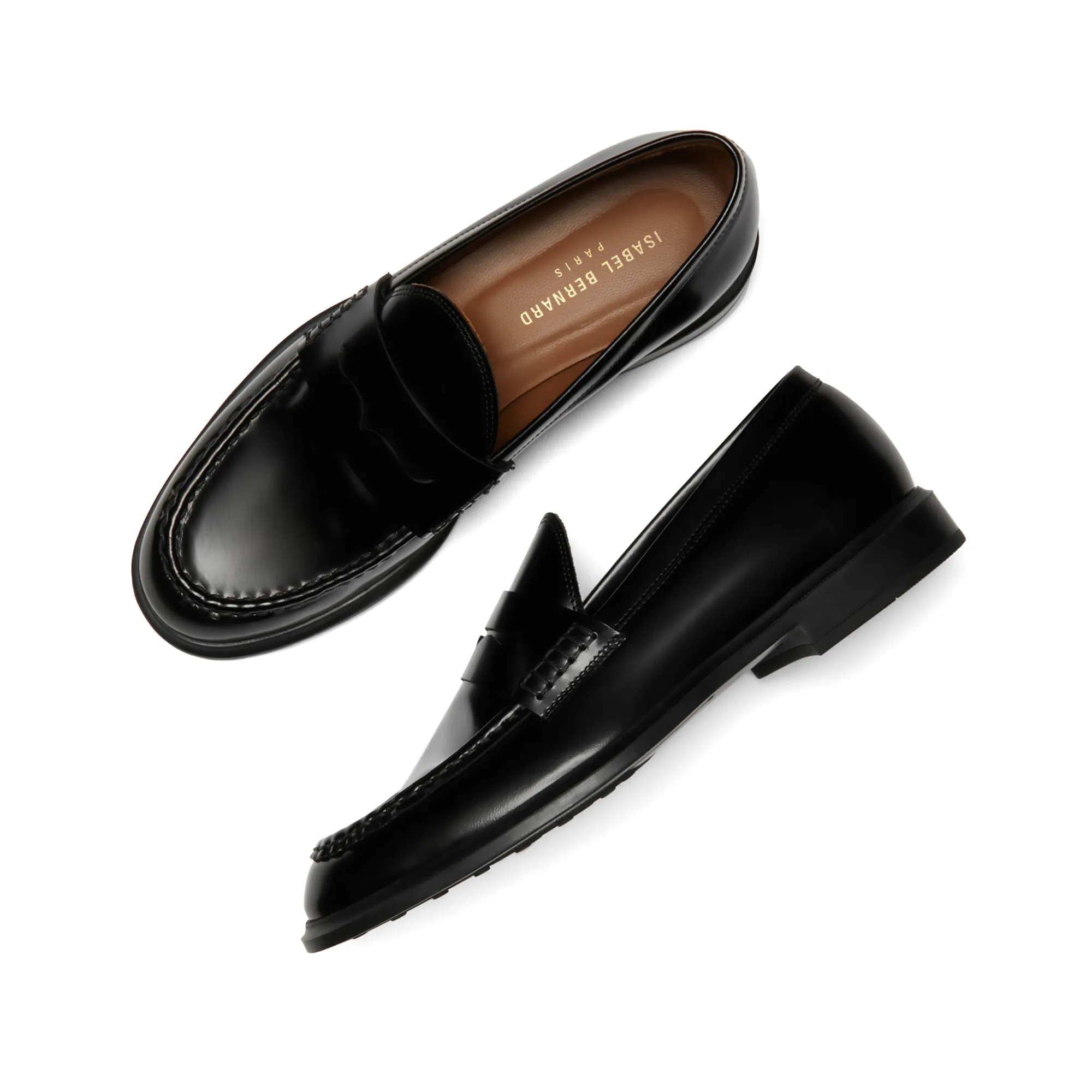 Vendôme Blandine black spazzolato leather loafers