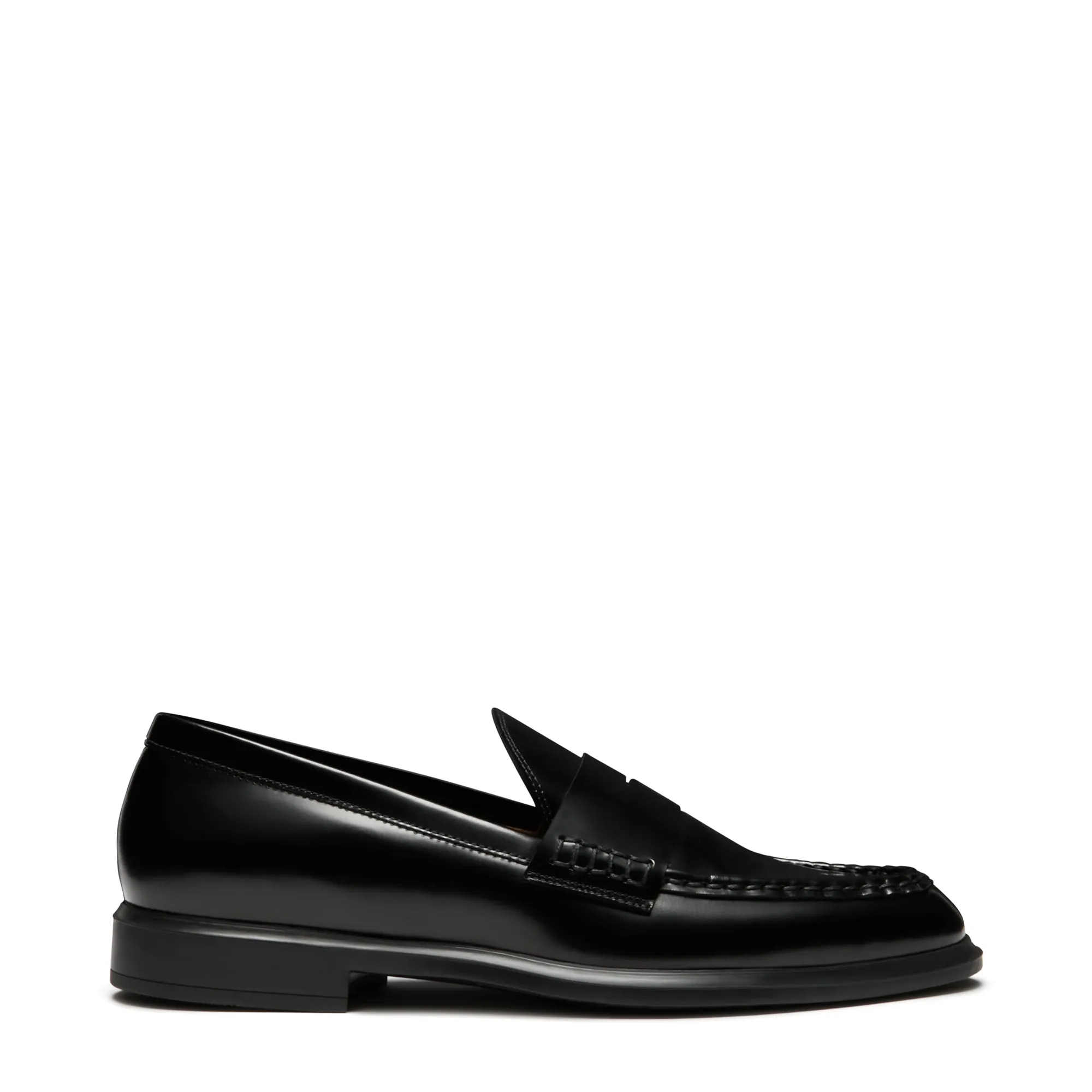 Vendôme Blandine black spazzolato leather loafers
