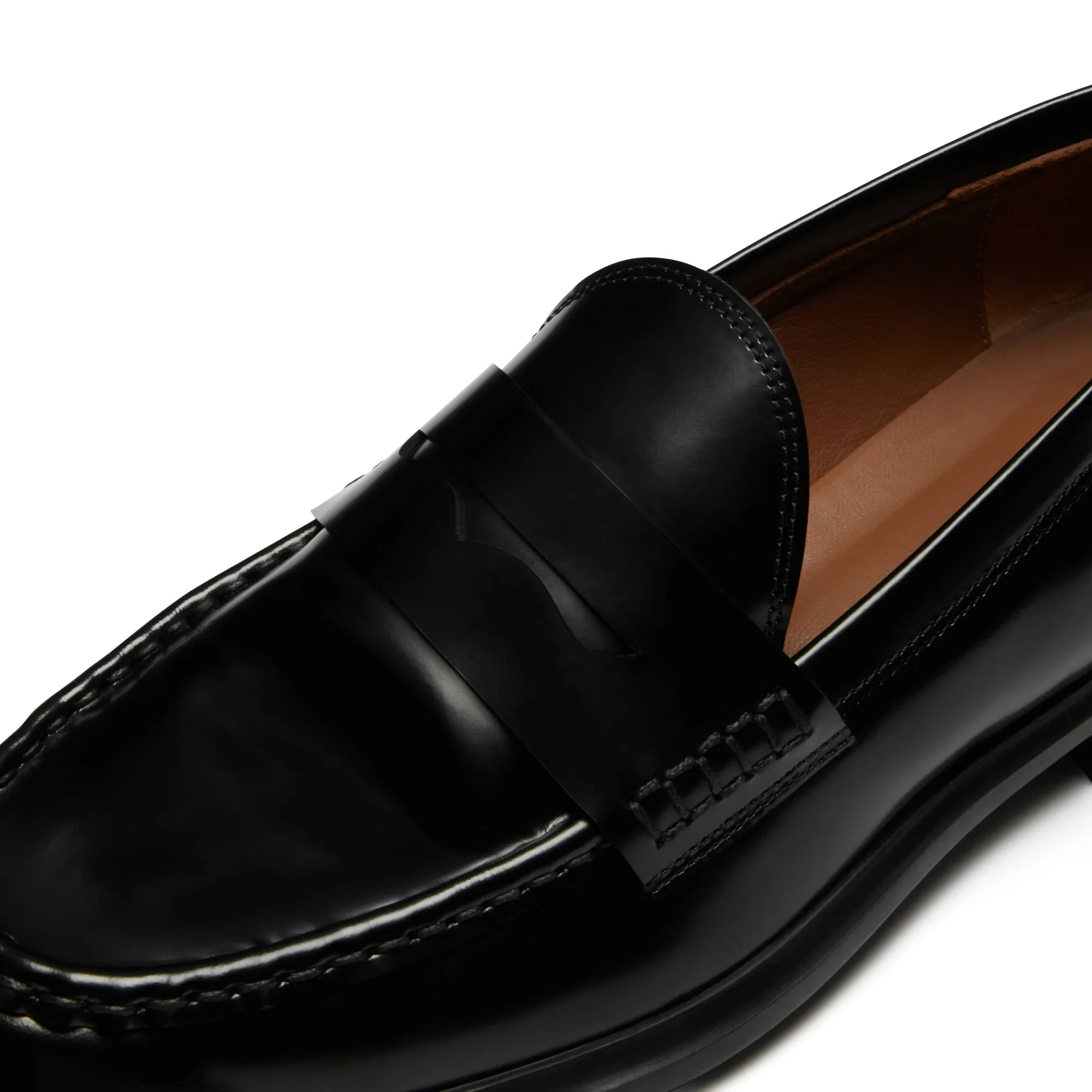 Vendôme Blandine black spazzolato leather loafers