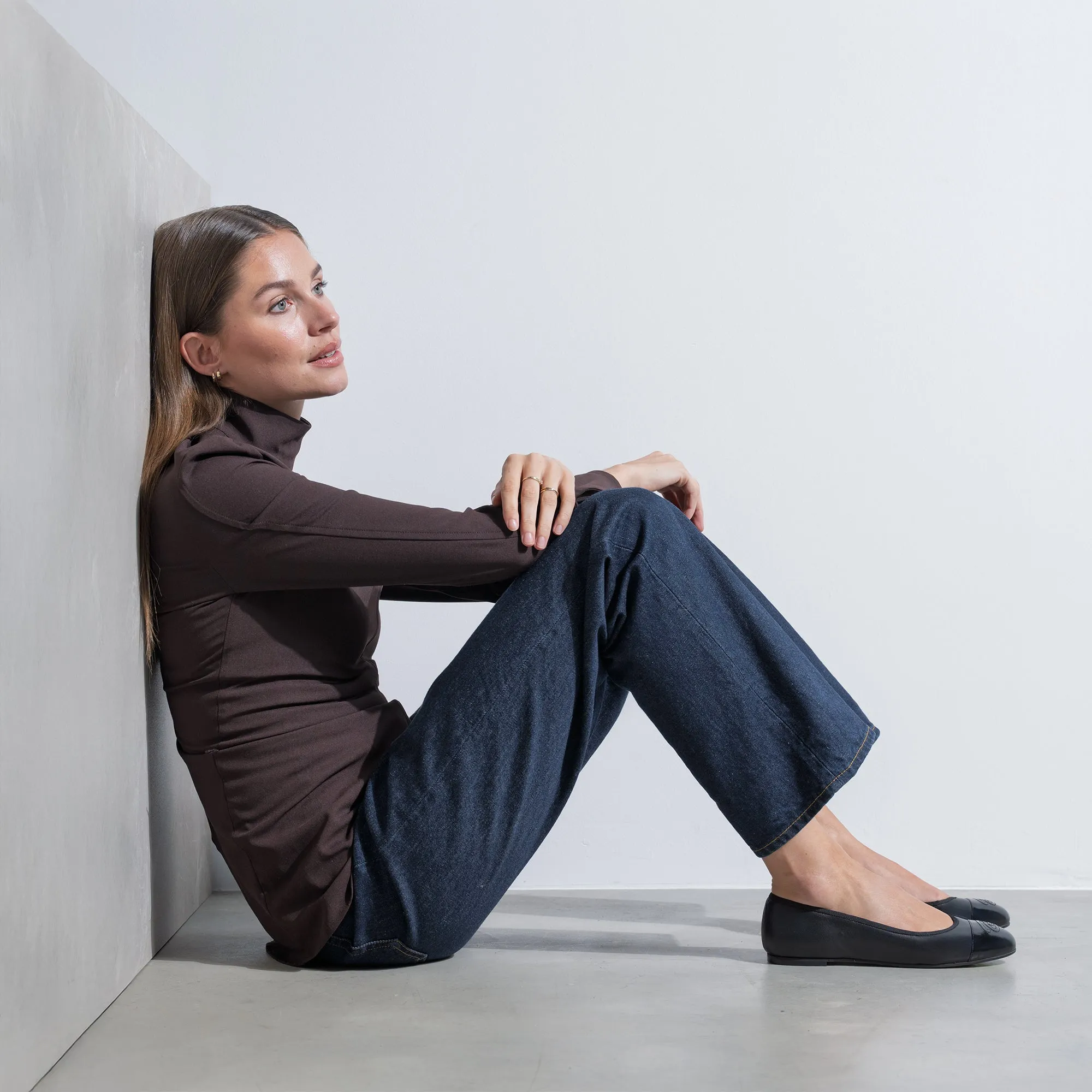 Vendôme Ynes black calfskin leather ballerinas