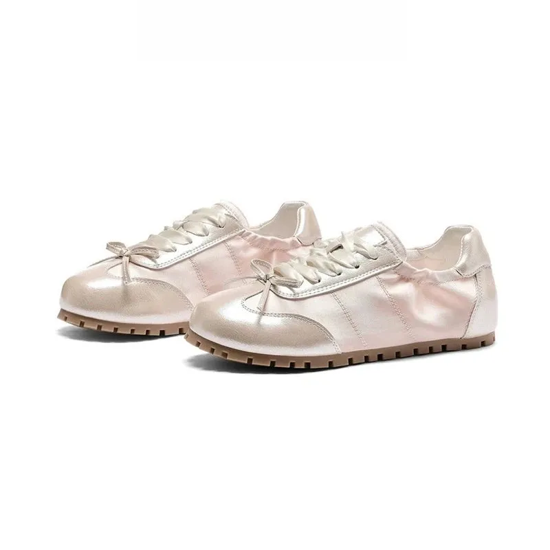 Vintage Silvery Casual Soft Sole Sneakers for Women