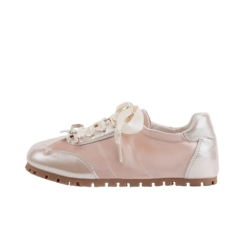 Vintage Silvery Casual Soft Sole Sneakers for Women