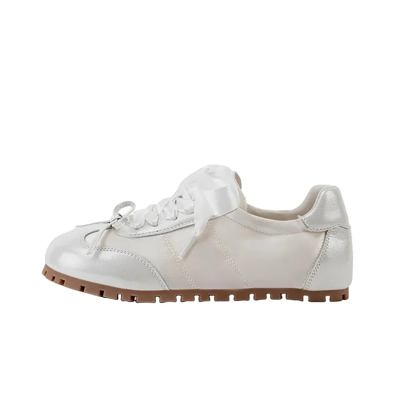 Vintage Silvery Casual Soft Sole Sneakers for Women