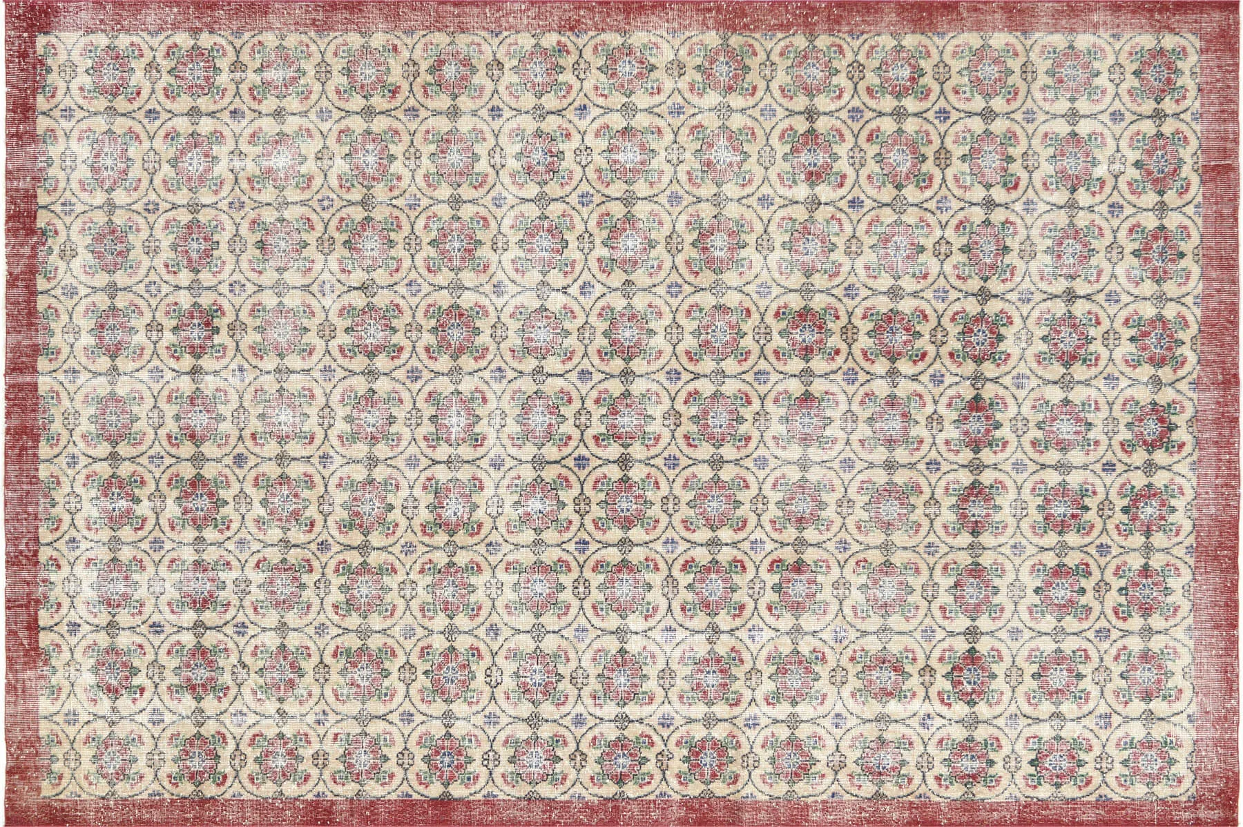 Vintage Turkish Mid-Century-Modern Rug - 7'5" x 11'1"