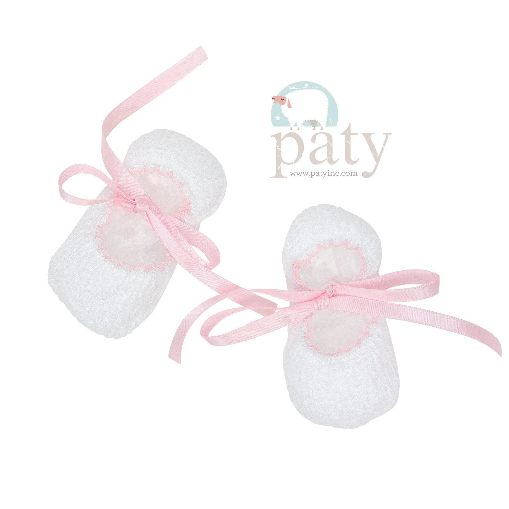 White Paty Knit Slippers #156