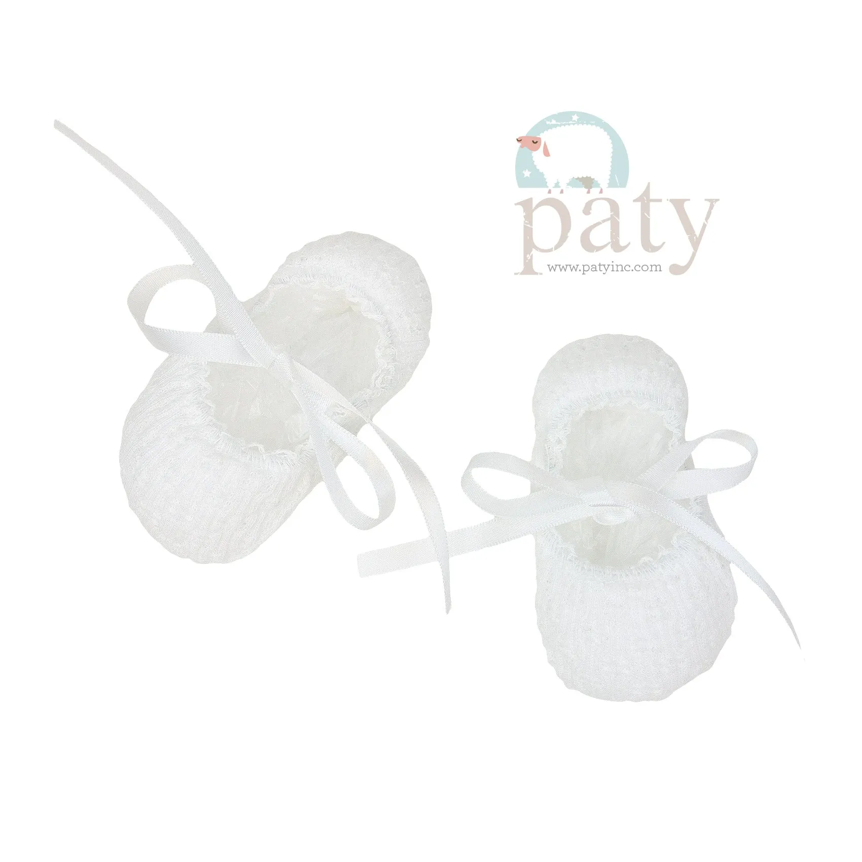 White Paty Knit Slippers #156