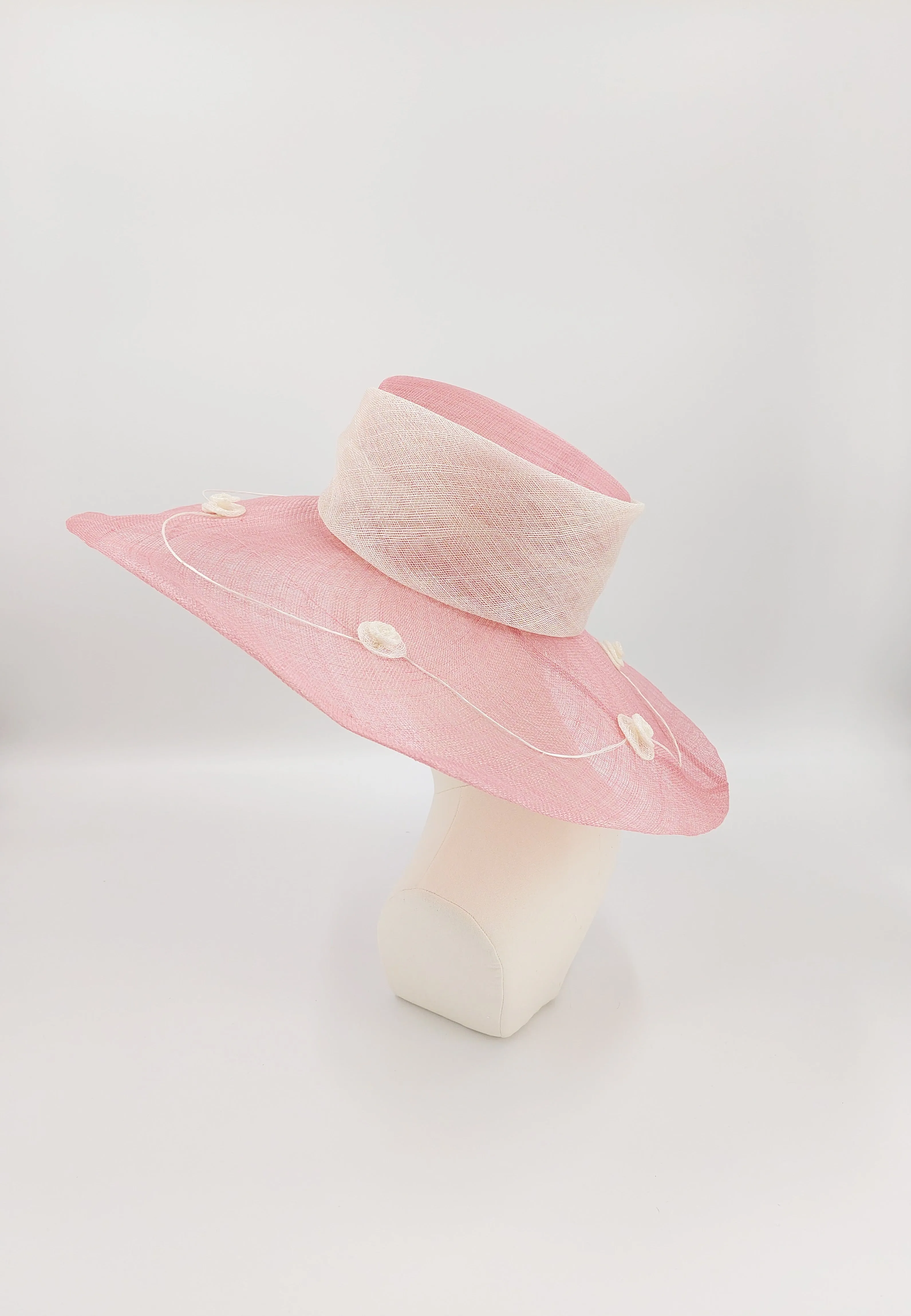Wide Brim - Light Pink & Ivory
