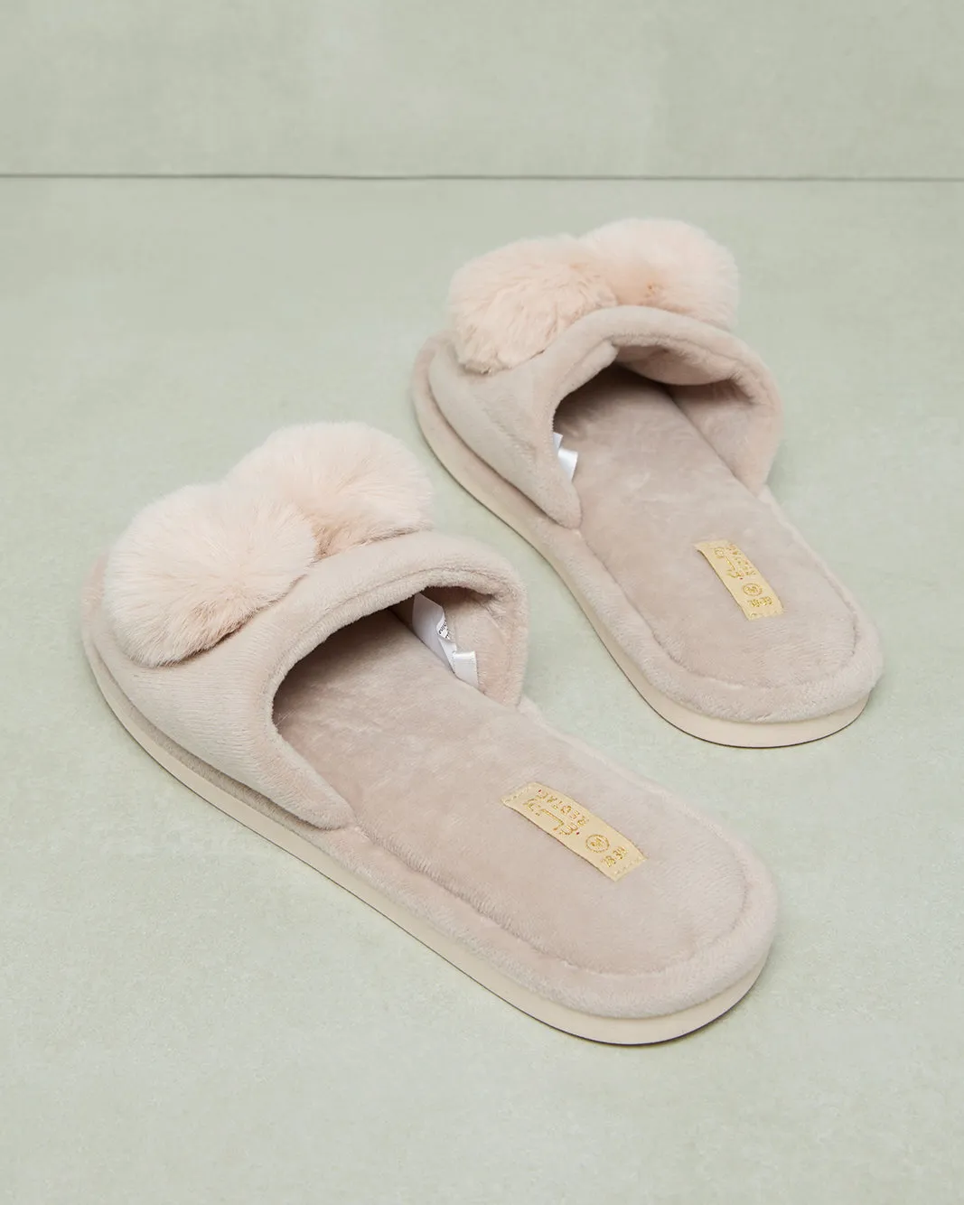Women Beige Embellished Slipper