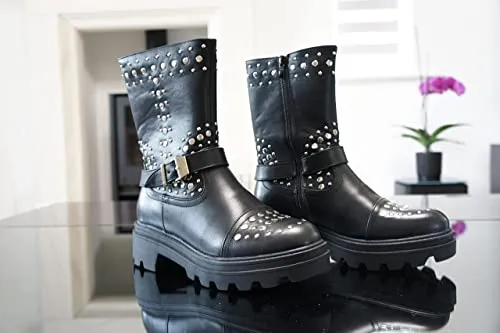 Women Boots Chunky Black A9026