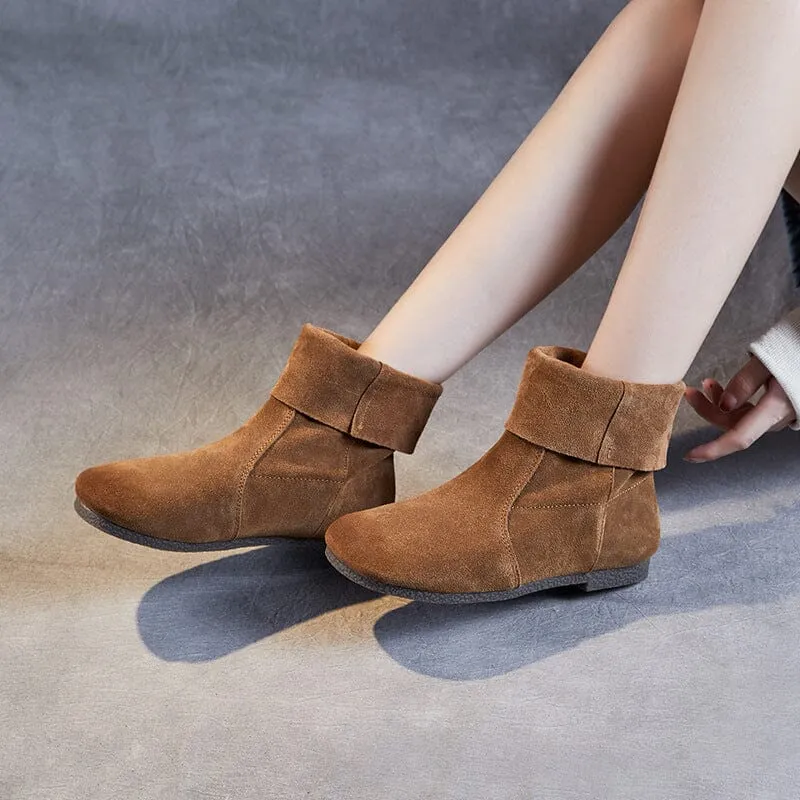 Women Fashion Cozy Autumn Minimalist Suede Boots