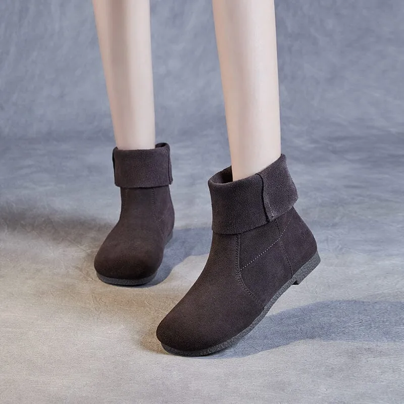 Women Fashion Cozy Autumn Minimalist Suede Boots
